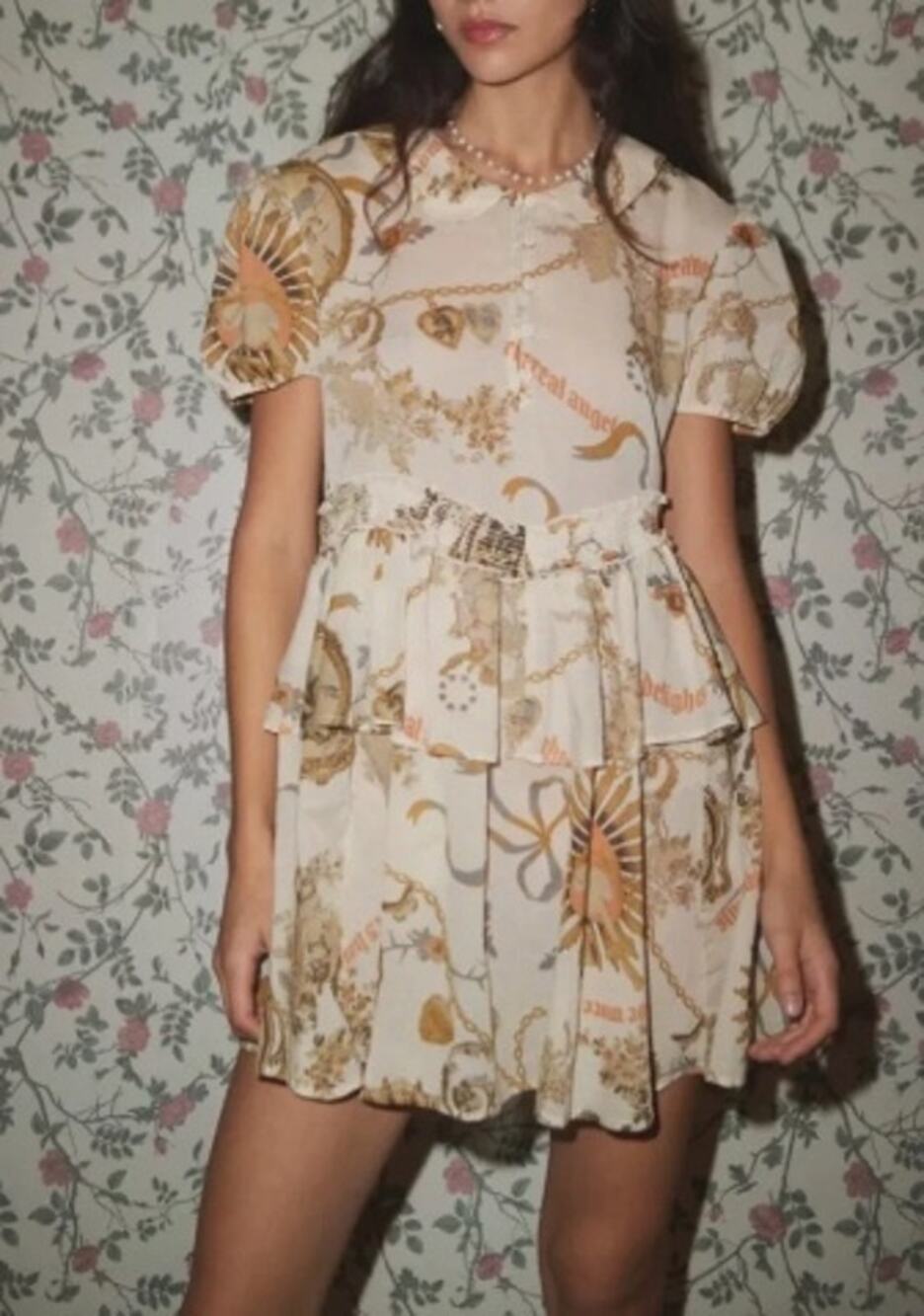 143 NWT Urban Outfitters‎ Kimchi Blue Maria Collared Mini Dress | Cream | S